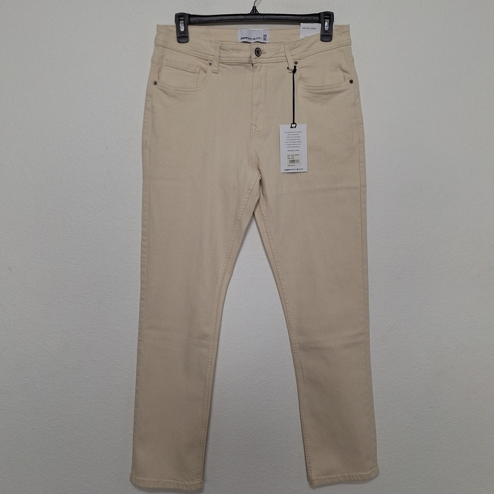 Paper Denim & Cloth "'NEW" Ecru Vintage Taper Denim Streetwear Jeans Size 32/32